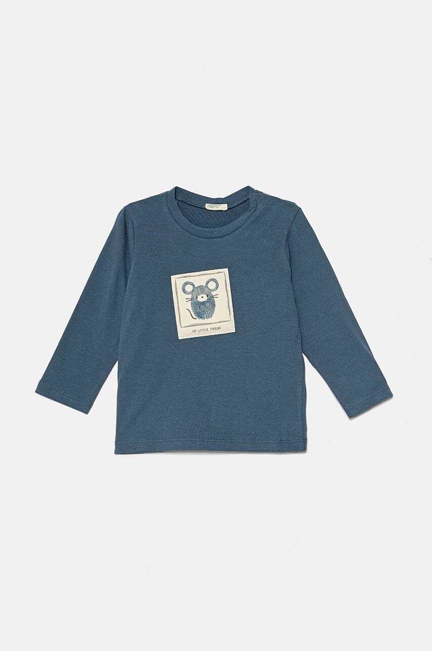 United Colors of Benetton longsleeve din bumbac pentru bebeluși cu imprimeu, 3ATNA1056