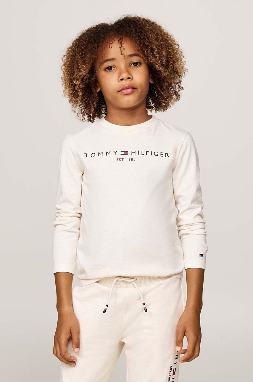 

Детска блуза с дълги ръкави Tommy Hilfiger в бежово с принт KS0KS00202, Бежов