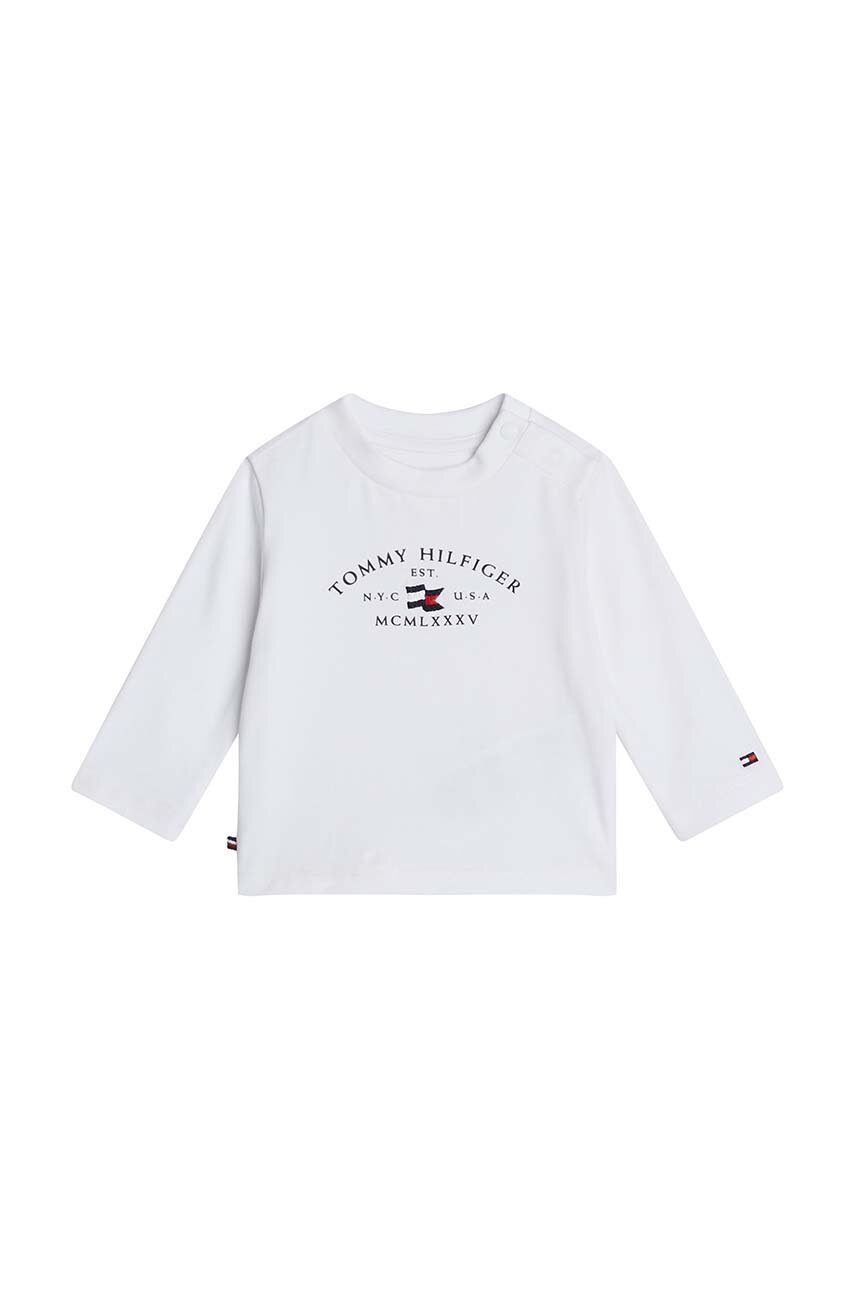 

Бебешка блуза с дълги ръкави Tommy Hilfiger в бяло с принт KN0KN01918, Бял