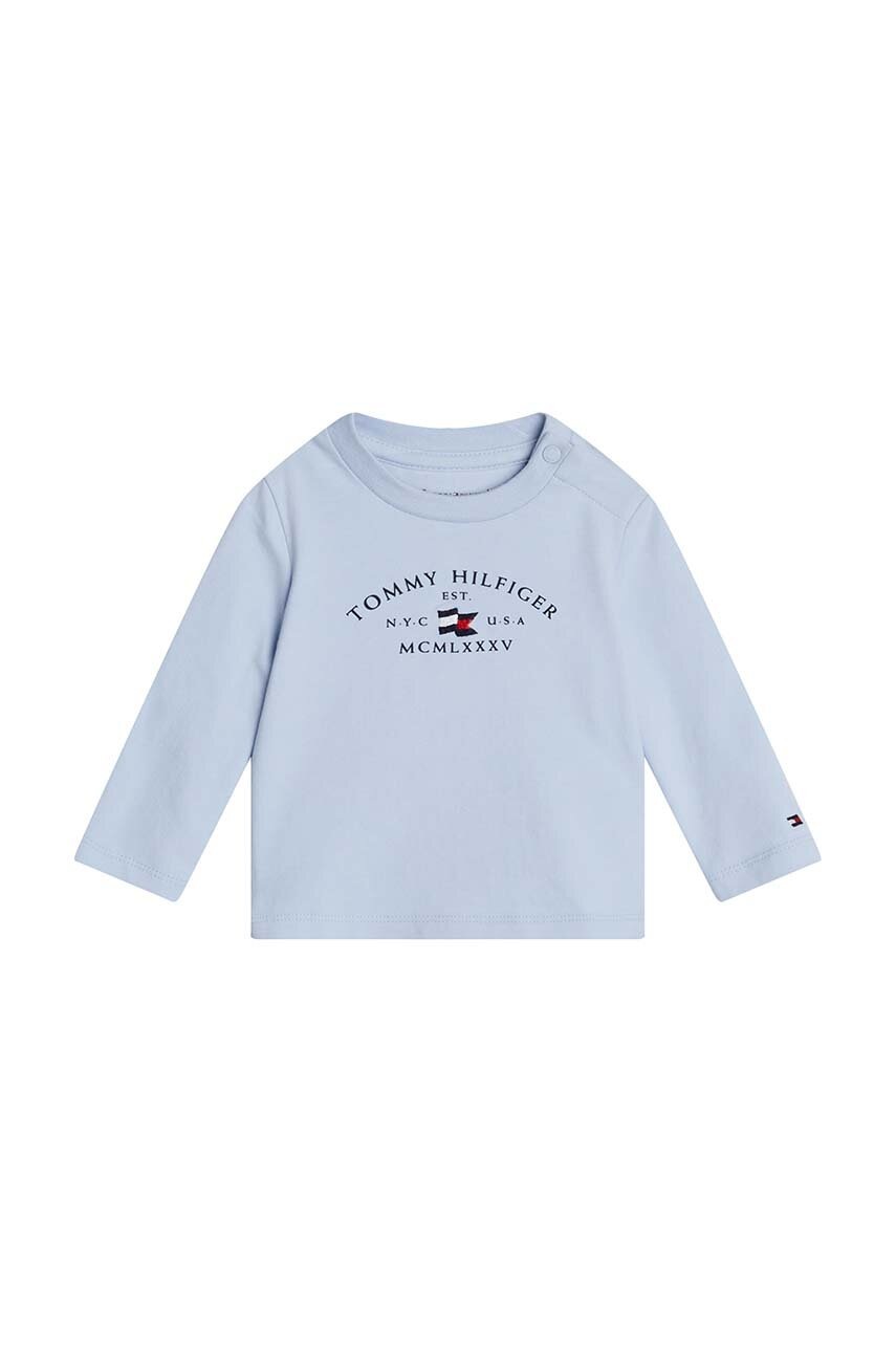 

Бебешка блуза с дълги ръкави Tommy Hilfiger в синьо с принт KN0KN01918, Син