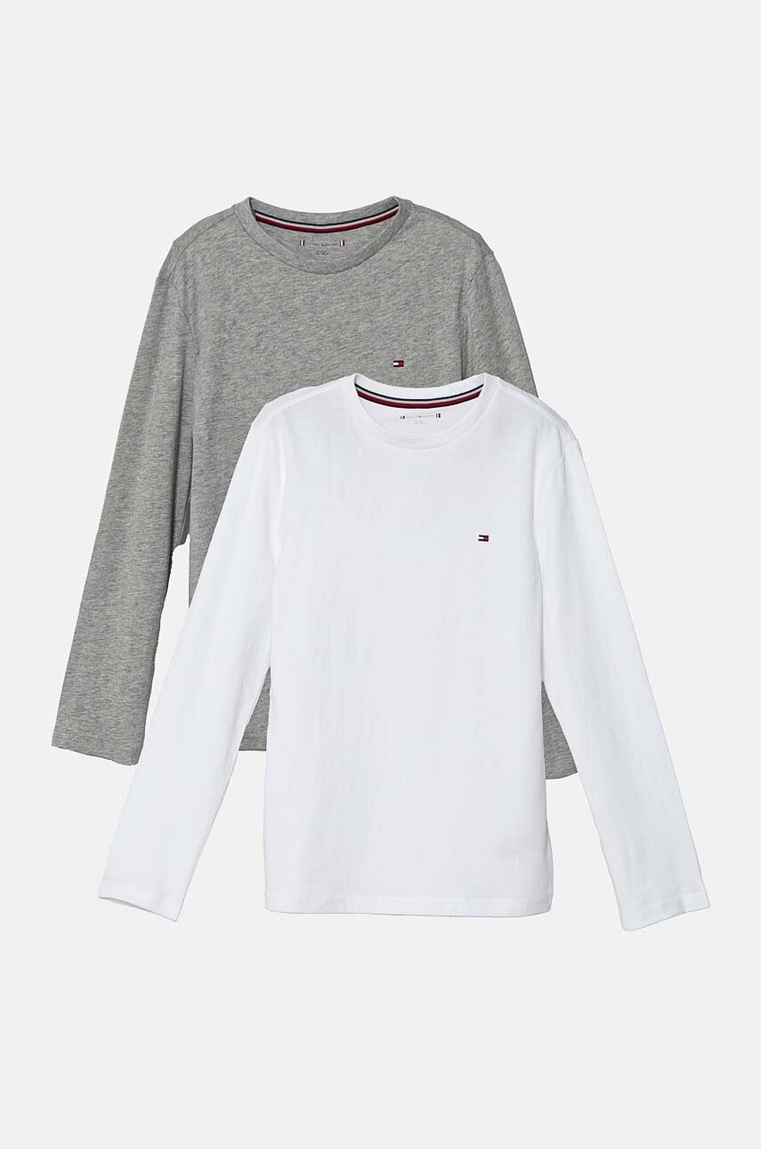 

Детска блуза с дълги ръкави Tommy Hilfiger (2 броя) в сиво с меланжов десен UK0UK00077, Сив