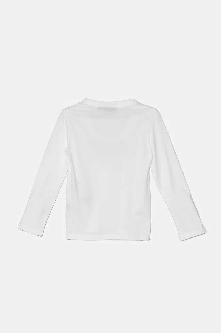 Хлопковый детский лонгслив Napapijri S-CHAMOIS LS цвет белый с принтом NP0A4HYK0021 Хлопковый детский лонгслив Napapijri S-CHAMOIS LS цвет белый с принтом NP0A4HYK0021