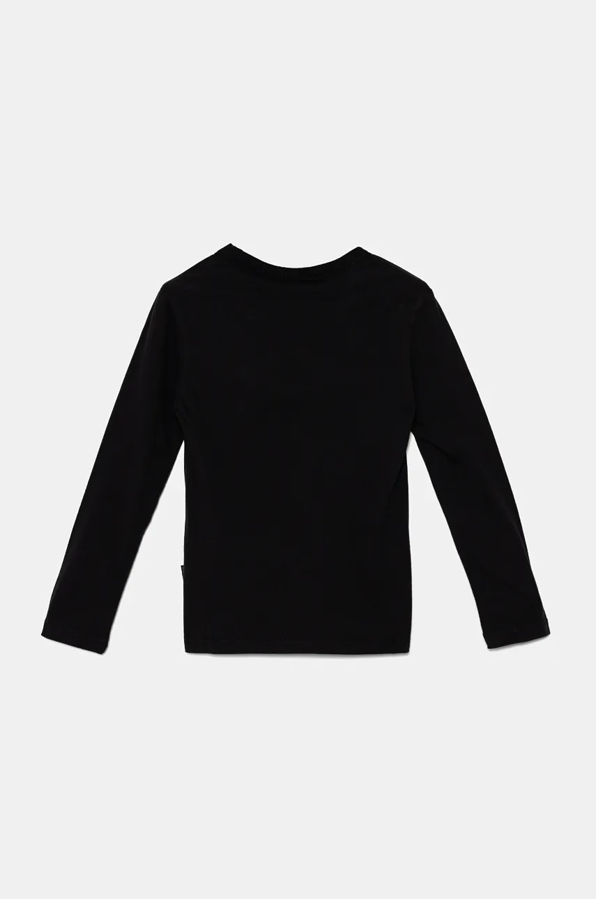 Хлопковый детский лонгслив Napapijri S-CHAMOIS LS цвет чёрный с принтом NP0A4HYK0411 Хлопковый детский лонгслив Napapijri S-CHAMOIS LS цвет чёрный с принтом NP0A4HYK0411
