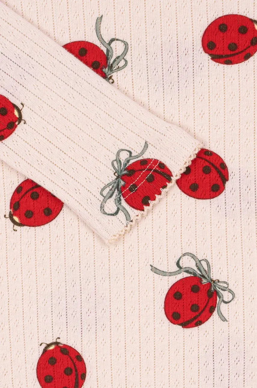 Otroška Bombažna Majica Z Dolgimi Rokavi Konges Sløjd MINNIE LADYBUG BLOUSE GOTS Bež Barva, KS102208