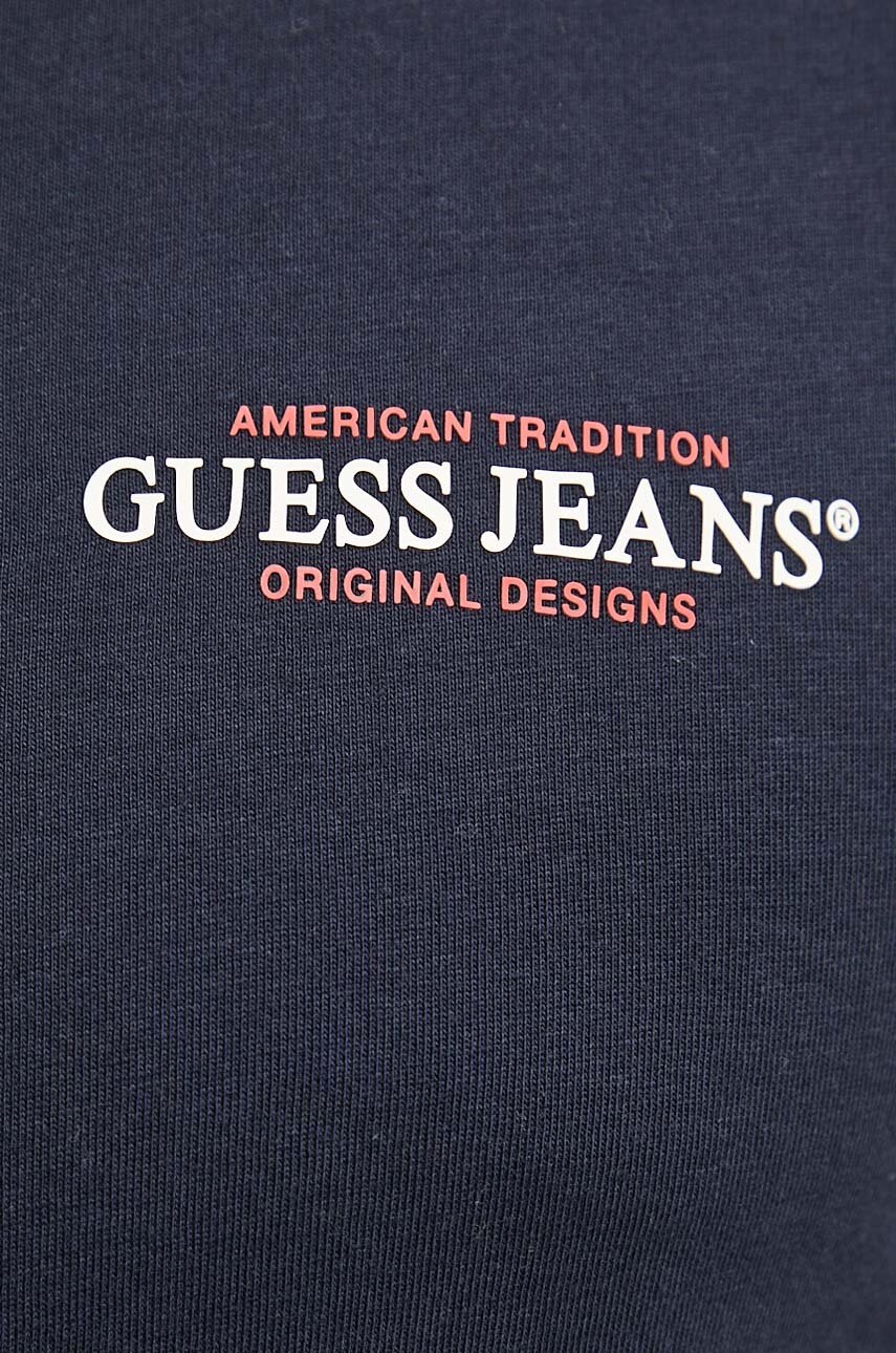 Βαμβακερή μπλούζα με μακριά μανίκια Guess Jeans χρώμα: ναυτικό μπλε, M4YI54 K8HM0 φωτογραφία