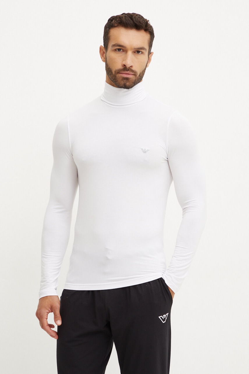 

Домашна блуза с дълги ръкави Emporio Armani Underwear в бяло с изчистен дизайн 112066 4F511, Бял