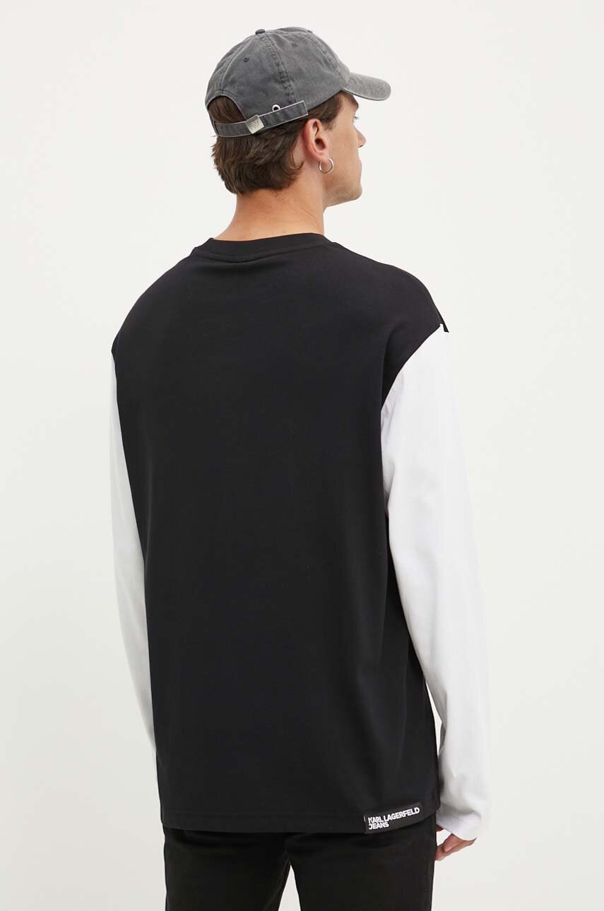 Karl Lagerfeld Jeans pamut hosszúujjú fekete, mintás, 245D1706 termék 2. képe