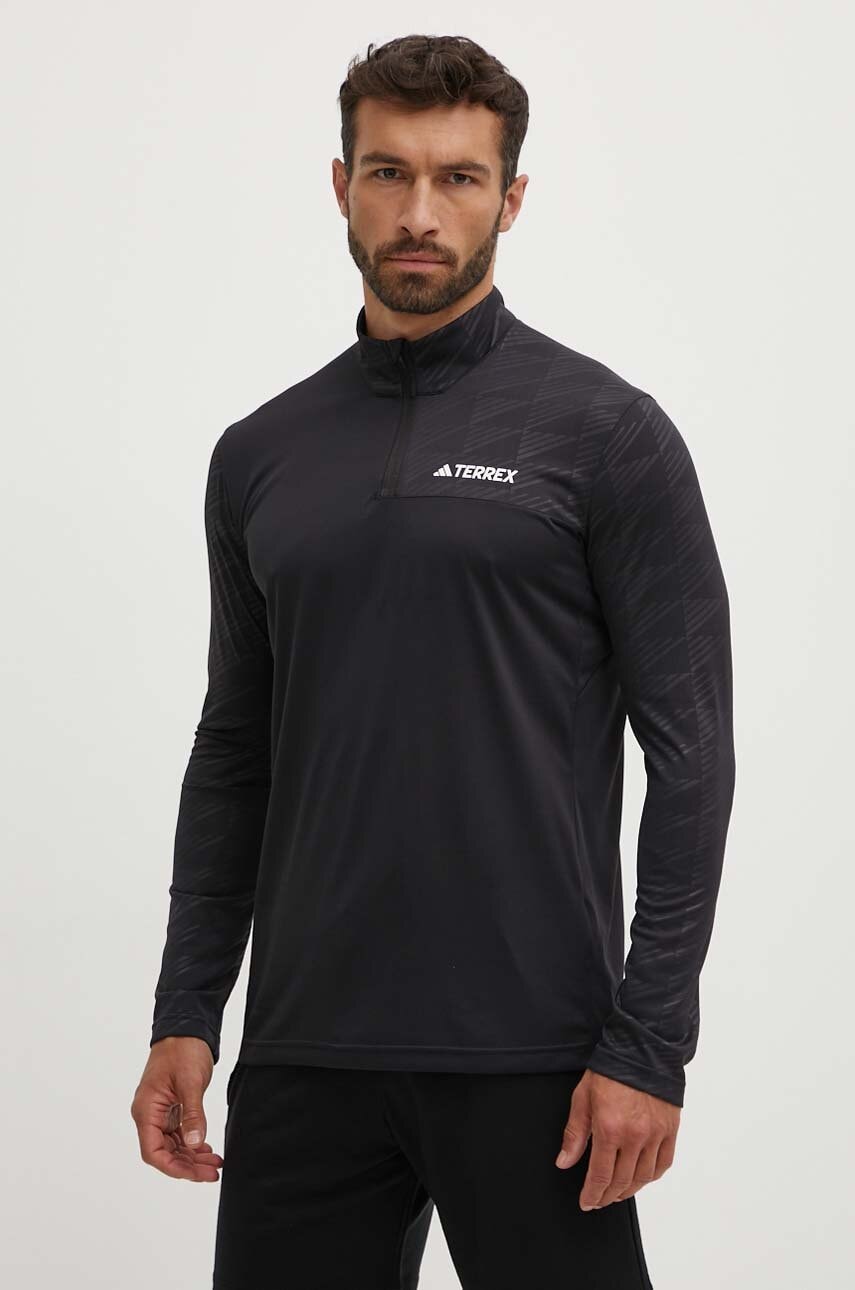 adidas TERREX tricou OUTDOOR barbati, culoarea negru, cu imprimeu, HT9501 adidas TERREX tricou OUTDOOR barbati, culoarea negru, cu imprimeu, HT9501