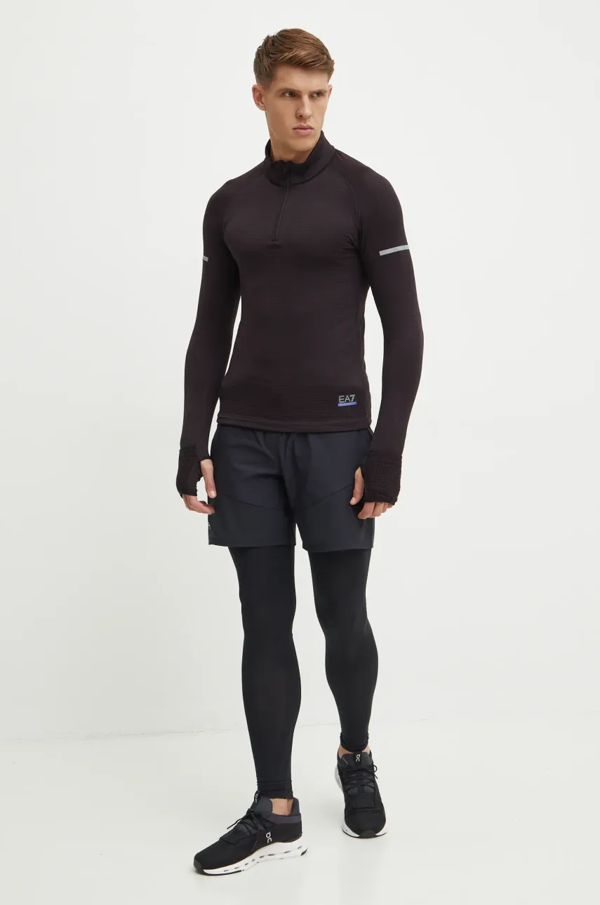 Кофта для тренинга EA7 Emporio Armani цвет чёрный однотонная PJREZ.6DPT29 Кофта для тренинга EA7 Emporio Armani цвет чёрный однотонная PJREZ.6DPT29