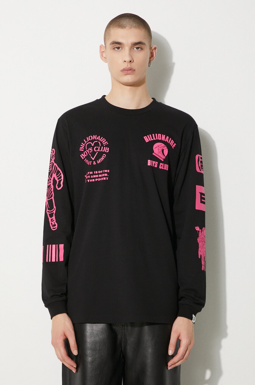 Billionaire Boys Club longsleeve din bumbac Multi Graphic Longsleeve culoarea negru, cu imprimeu, B24251