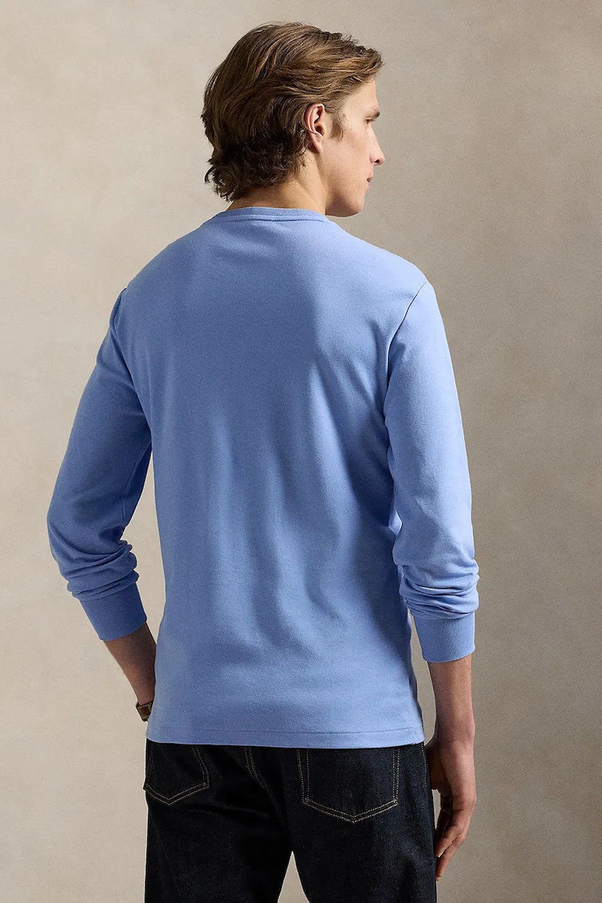 Хлопковый лонгслив Polo Ralph Lauren однотонная 710760121 Хлопковый лонгслив Polo Ralph Lauren однотонная 710760121