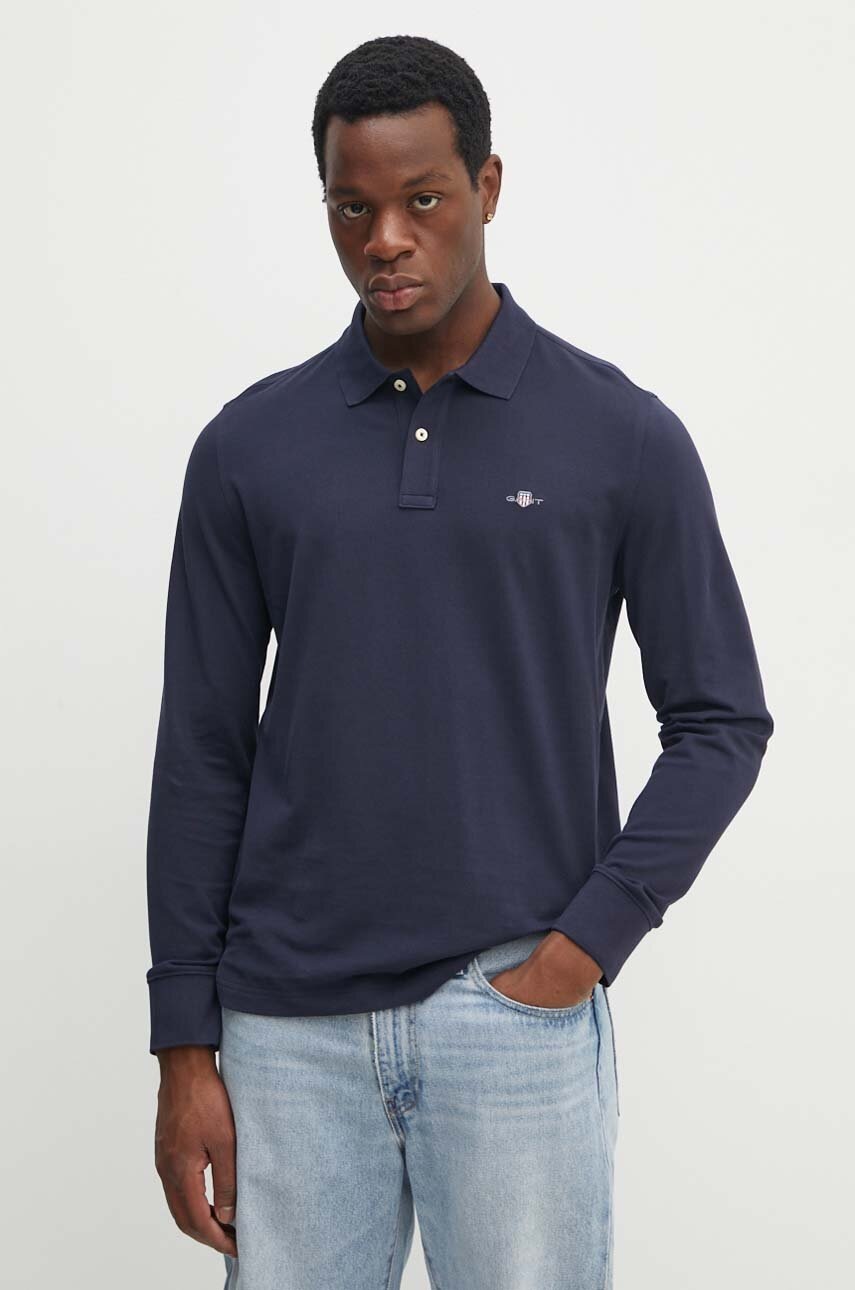 Βαμβακερή μπλούζα με μακριά μανίκια Gant χρώμα: ναυτικό μπλε, 2230 φωτογραφία