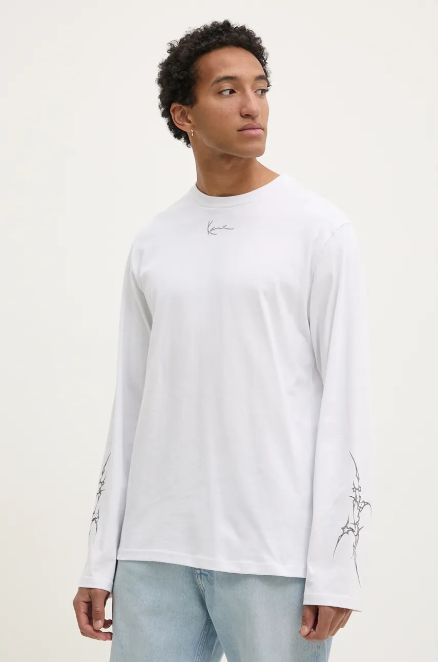 Karl Kani longsleeve din bumbac culoarea alb, cu imprimeu, 60240011