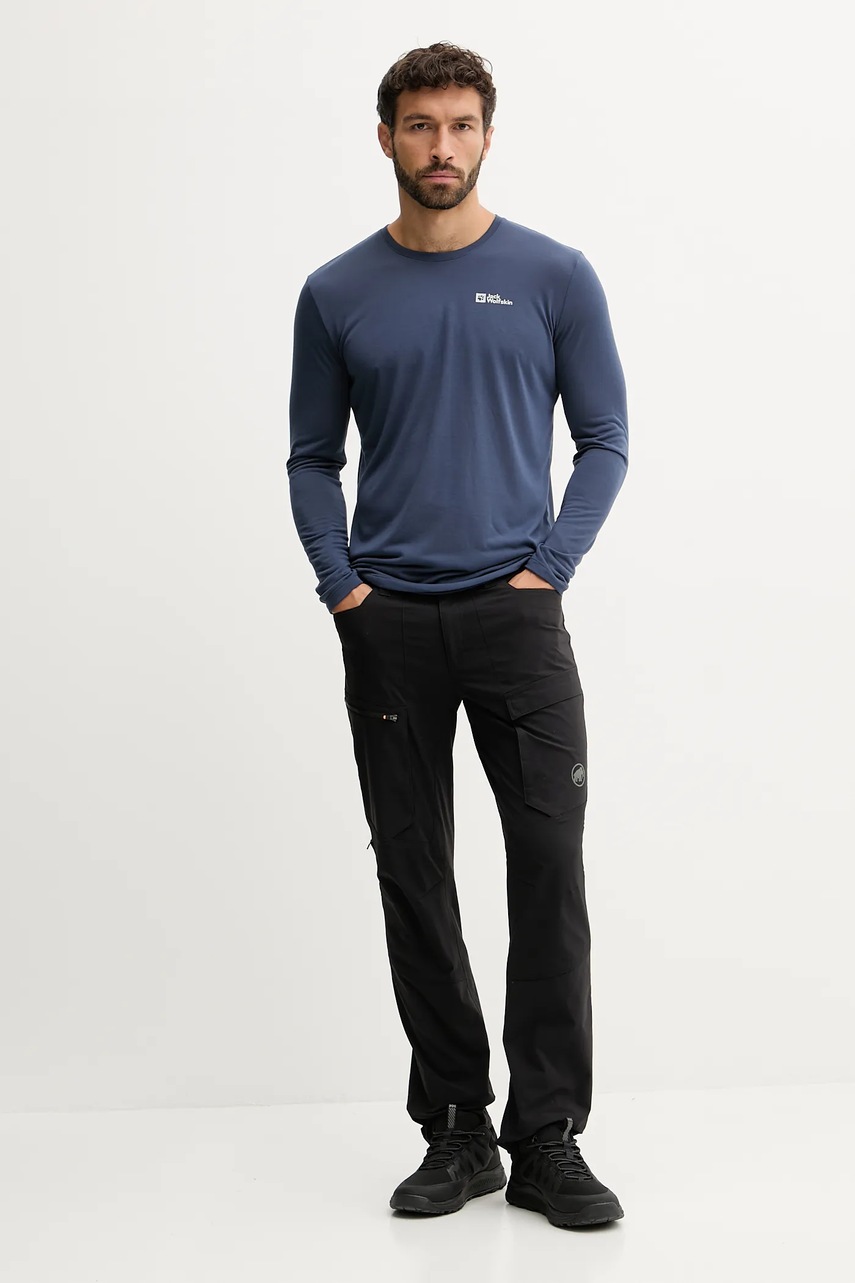 Спортивный лонгслив Jack Wolfskin Vonnan цвет чёрный однотонный A60291 Спортивный лонгслив Jack Wolfskin Vonnan цвет чёрный однотонный A60291