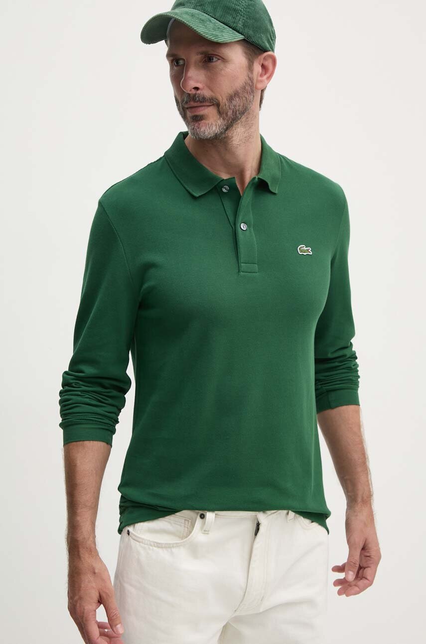 

Памучна блуза с дълги ръкави Lacoste в зелено с изчистен дизайн PH4013, Зелен