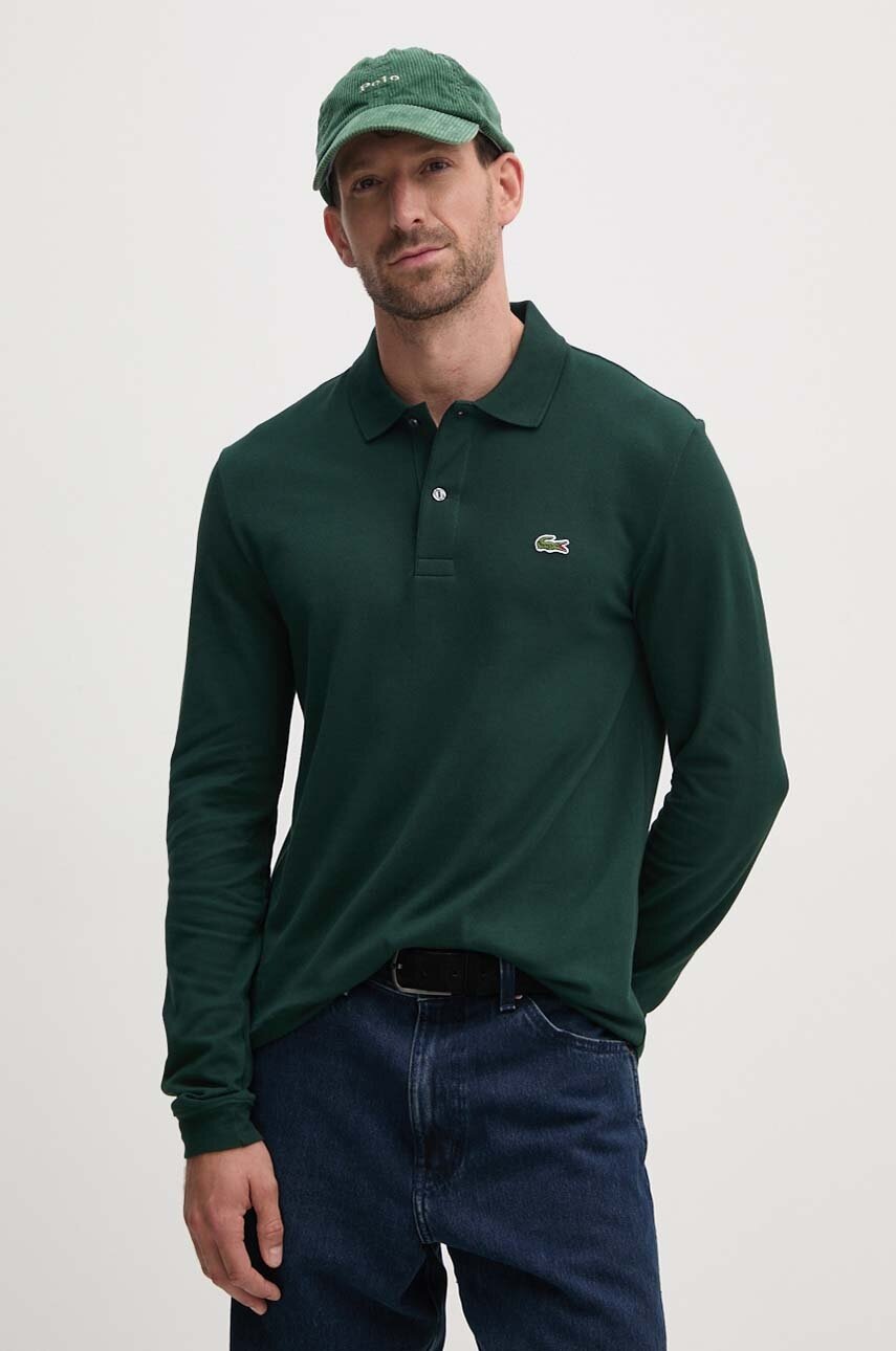 

Памучна блуза с дълги ръкави Lacoste в зелено с изчистен дизайн PH4013, Зелен