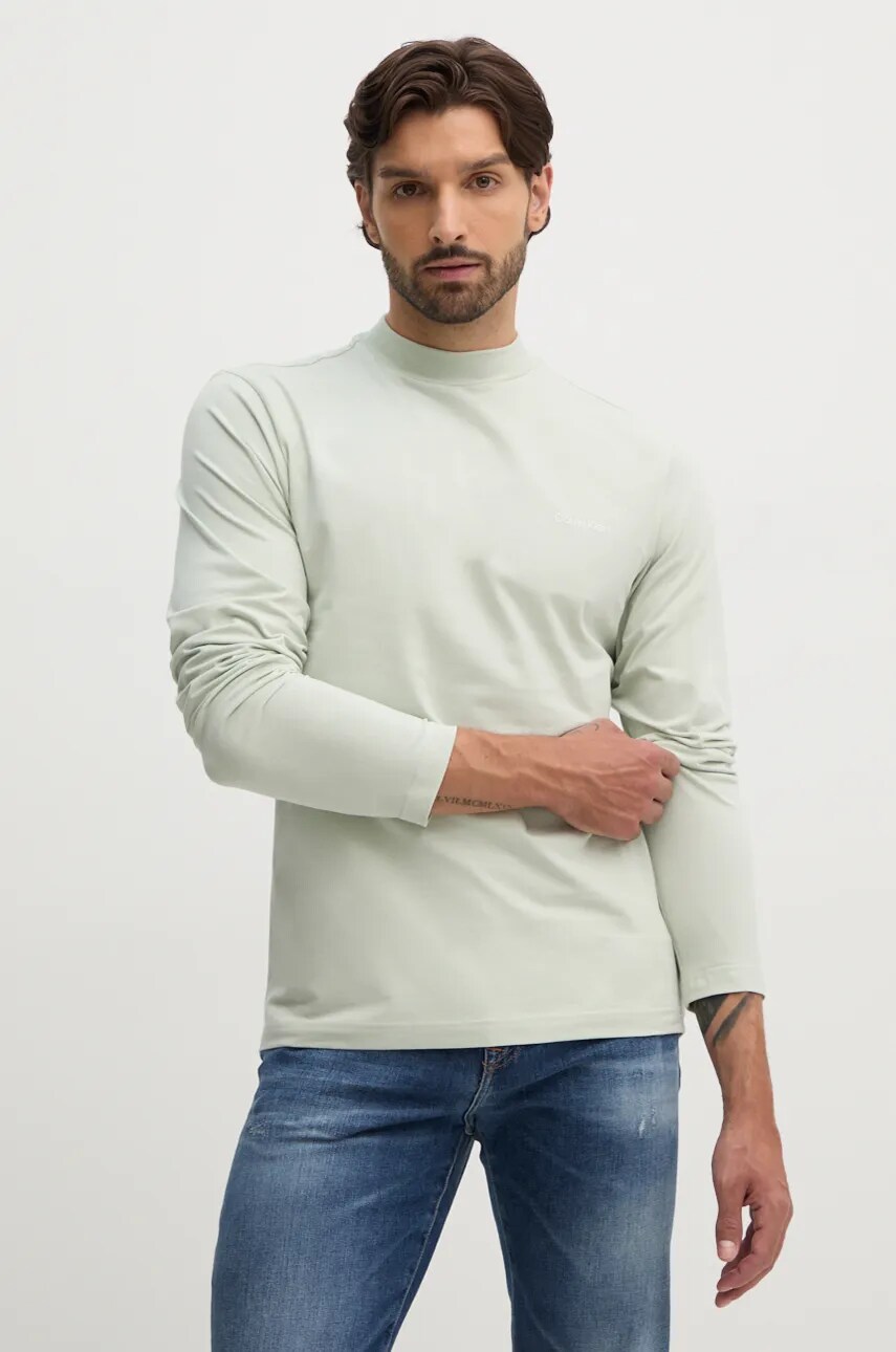 

Блуза с дълги ръкави Calvin Klein в сиво с принт K10K110179, Зелен