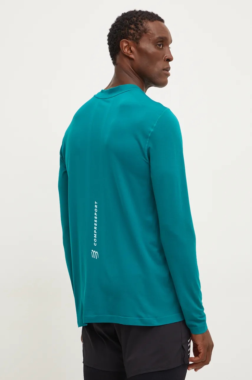 Μακρυμάνικο μπλουζάκι για τρέξιμο Compressport Performance χρώμα: πράσινο, ATSM4946 φωτογραφία