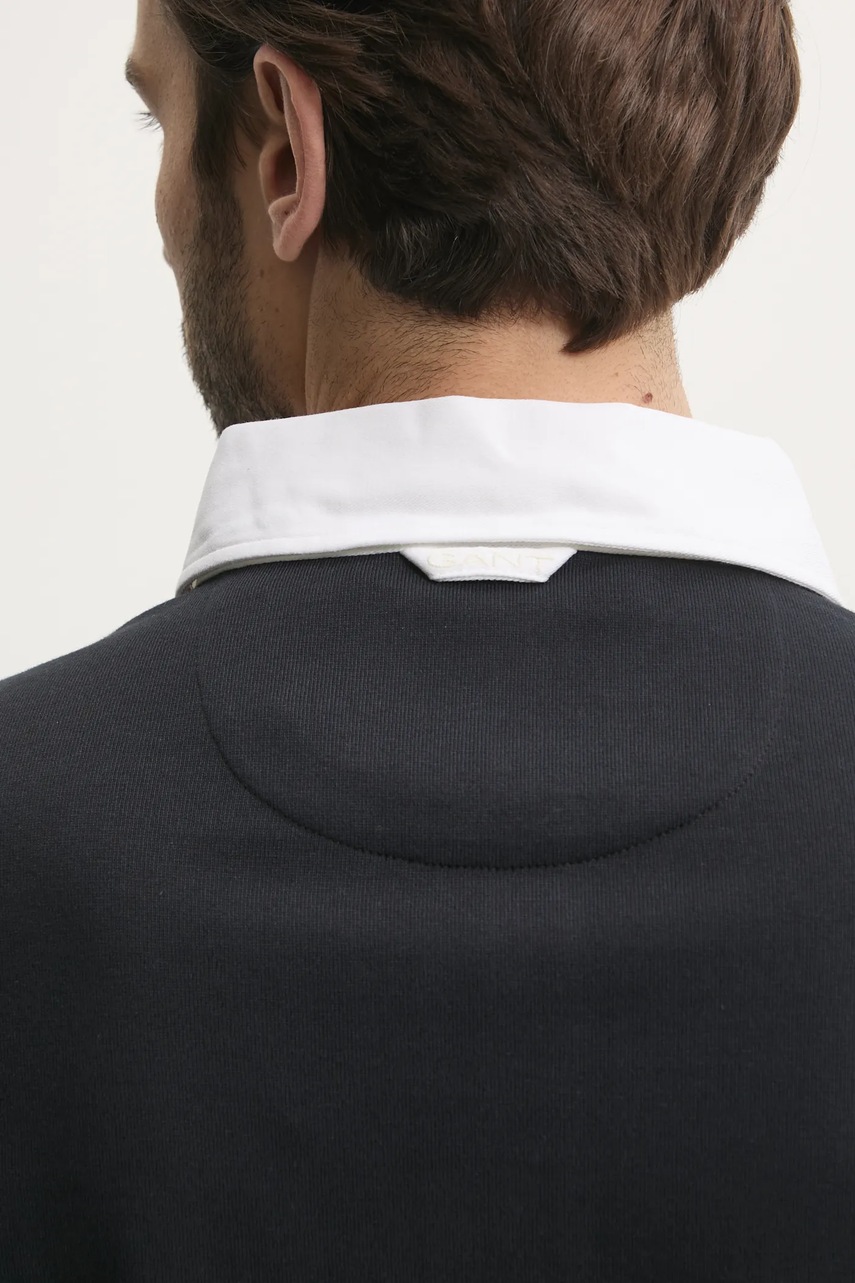 Βαμβακερή μπλούζα με μακριά μανίκια Gant χρώμα: μαύρο, 2015075 φωτογραφία