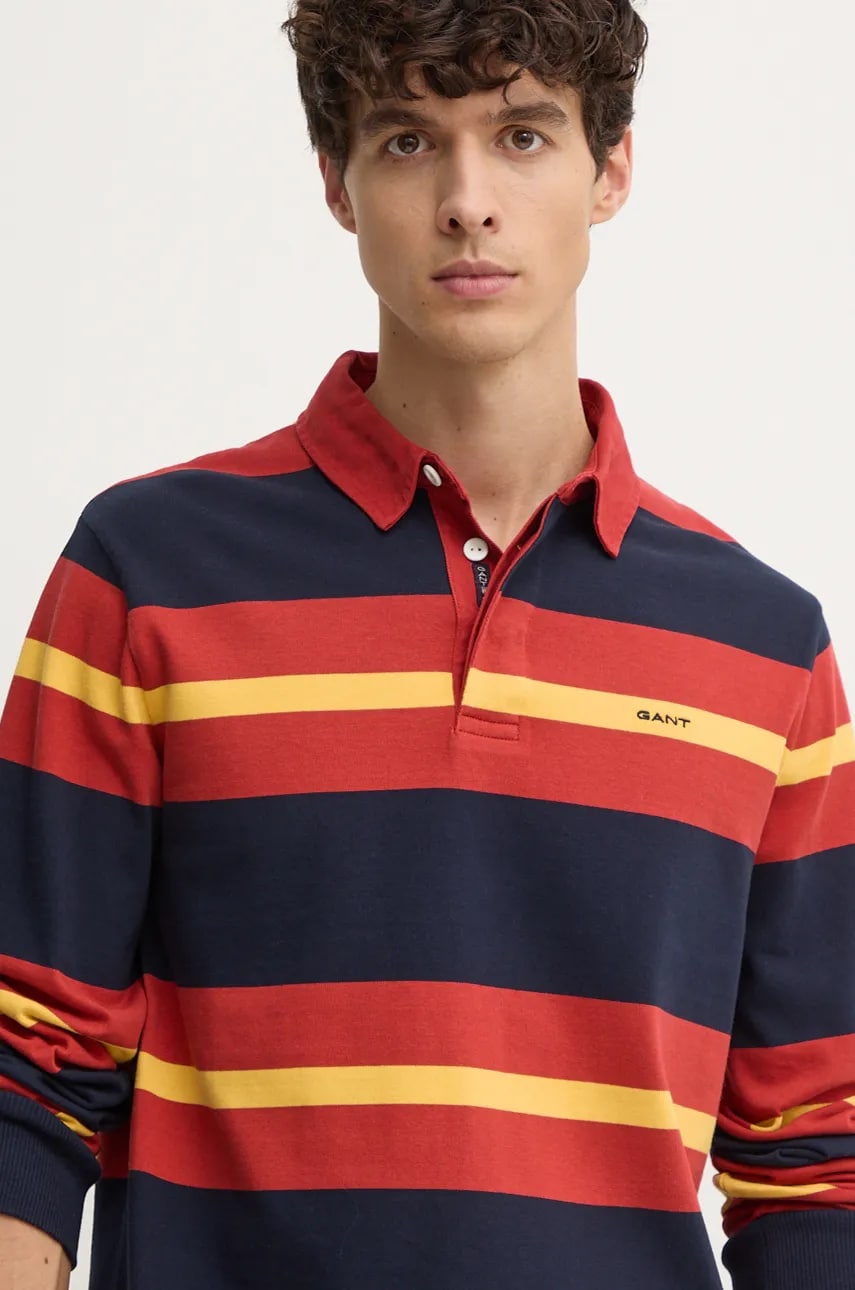 Gant longsleeve din bumbac culoarea albastru marin, modelator, 2015083 Gant longsleeve din bumbac culoarea albastru marin, modelator, 2015083