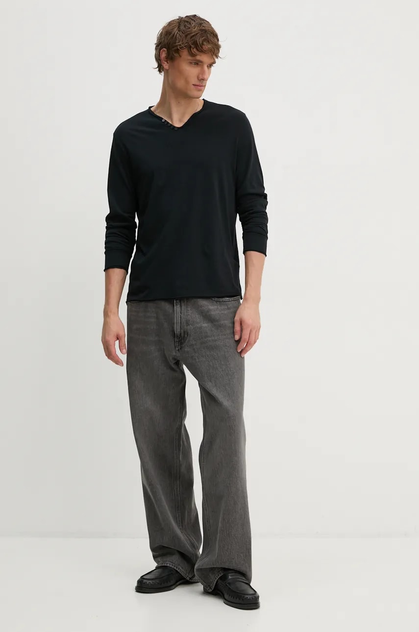 Хлопковый лонгслив ZADIG&VOLTAIRE цвет чёрный однотонный JMTN01630 Хлопковый лонгслив ZADIG&VOLTAIRE цвет чёрный однотонный JMTN01630