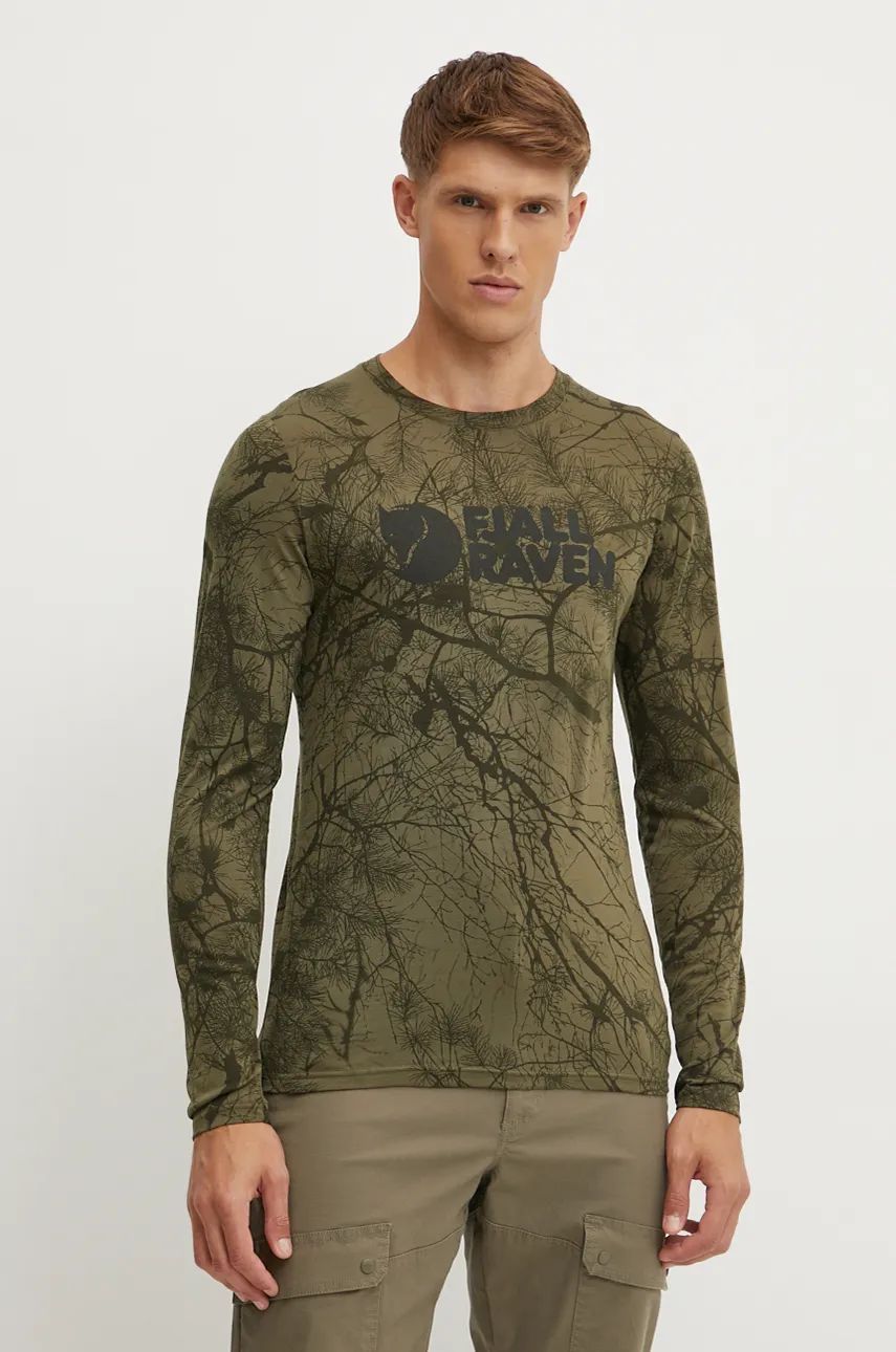 Fjallraven longsleeve Värmland Wool barbati, culoarea verde, modelator, F86673.626