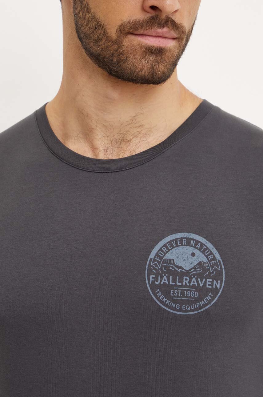 Лонгслів Fjallraven Forever Nature Badge чоловічий колір сірий з принтом F87303.555 
