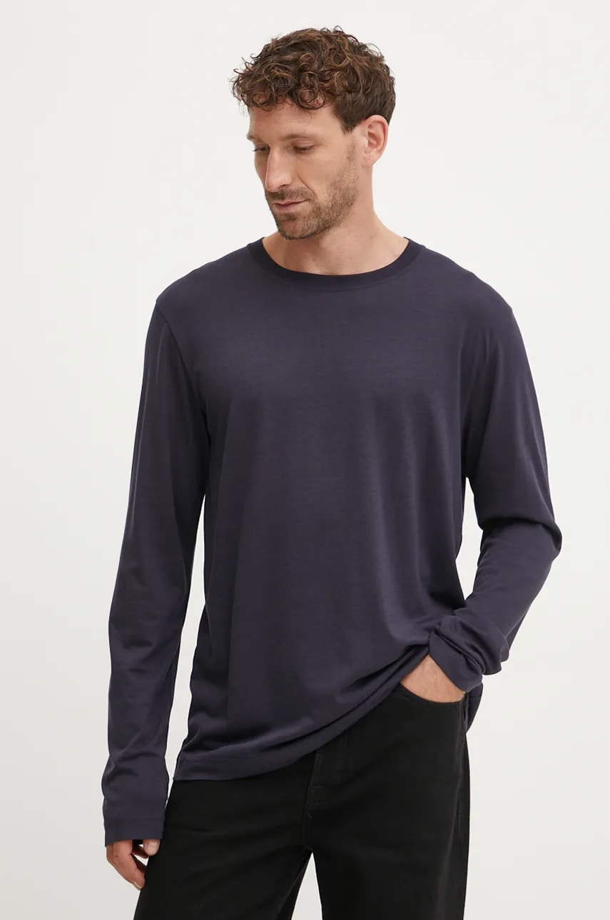 CDLP longsleeve barbati, culoarea albastru marin, neted, MTO018012201