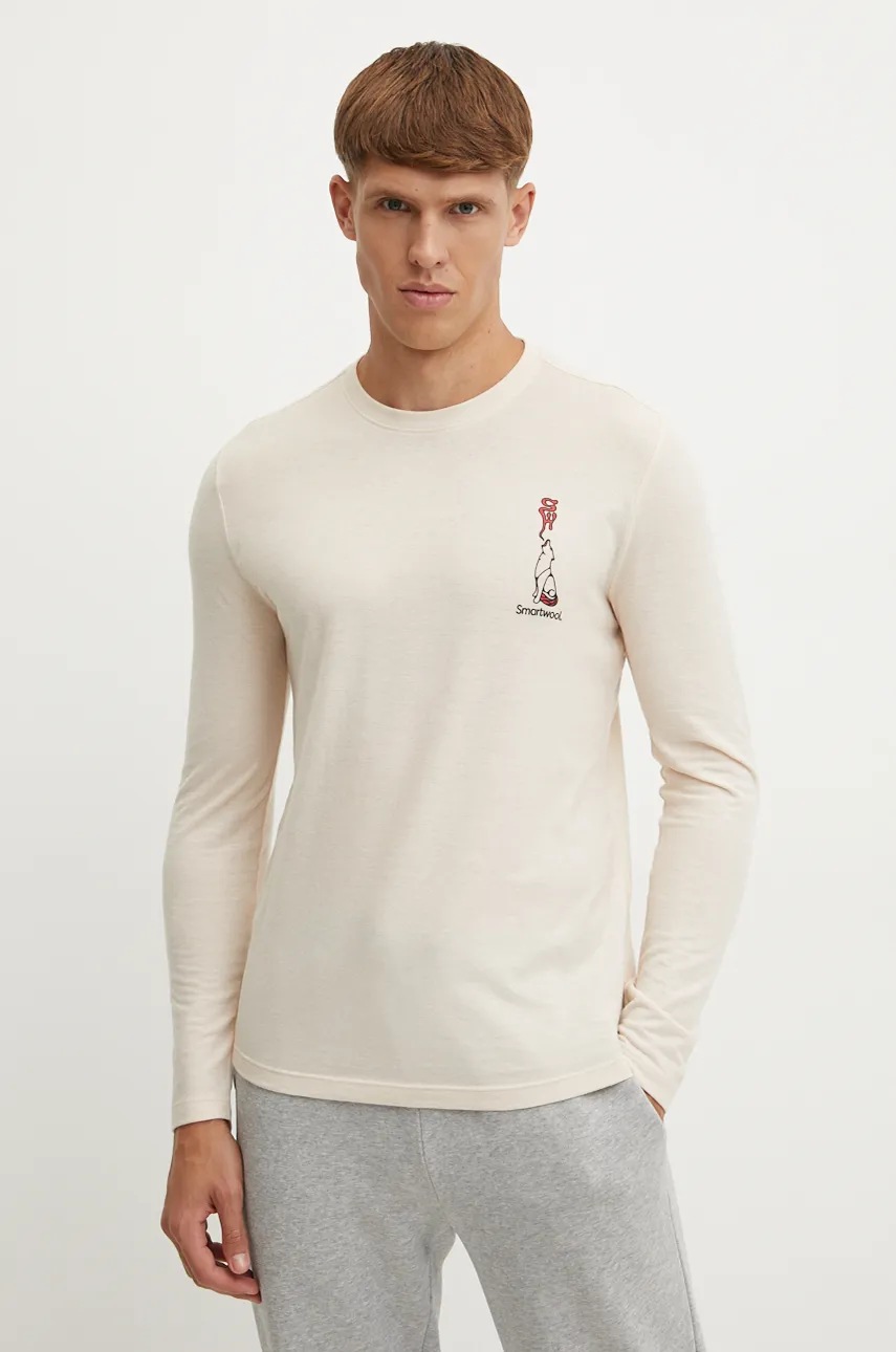 Αθλητικό μακρυμάνικο Smartwool Ski Circus χρώμα: μπεζ, SW002658 φωτογραφία