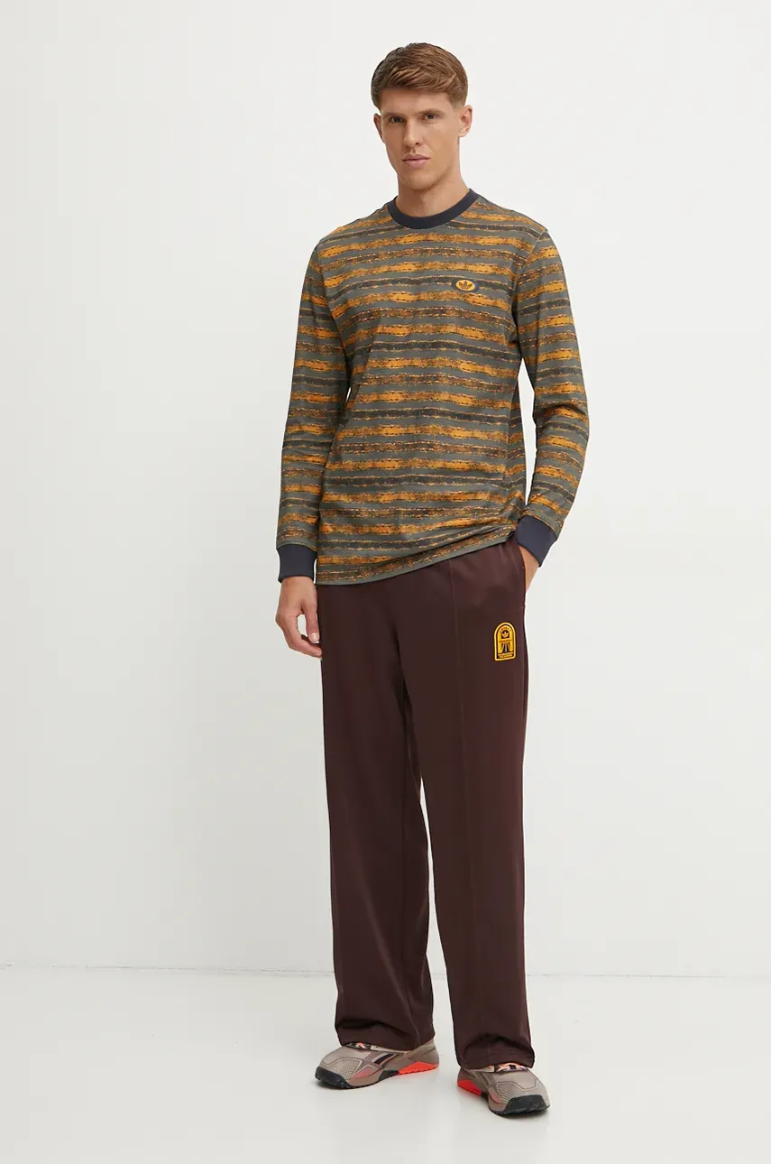 Лонгслив adidas Originals мужской цвет серый узорный JL6154 Лонгслив adidas Originals мужской цвет серый узорный JL6154