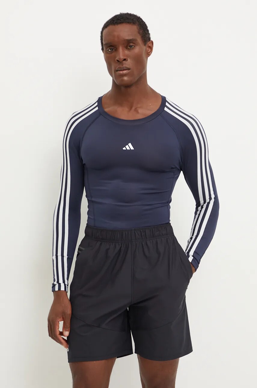 adidas Performance mânecă lungă de antrenament Techfit culoarea albastru marin, cu imprimeu, IW0657