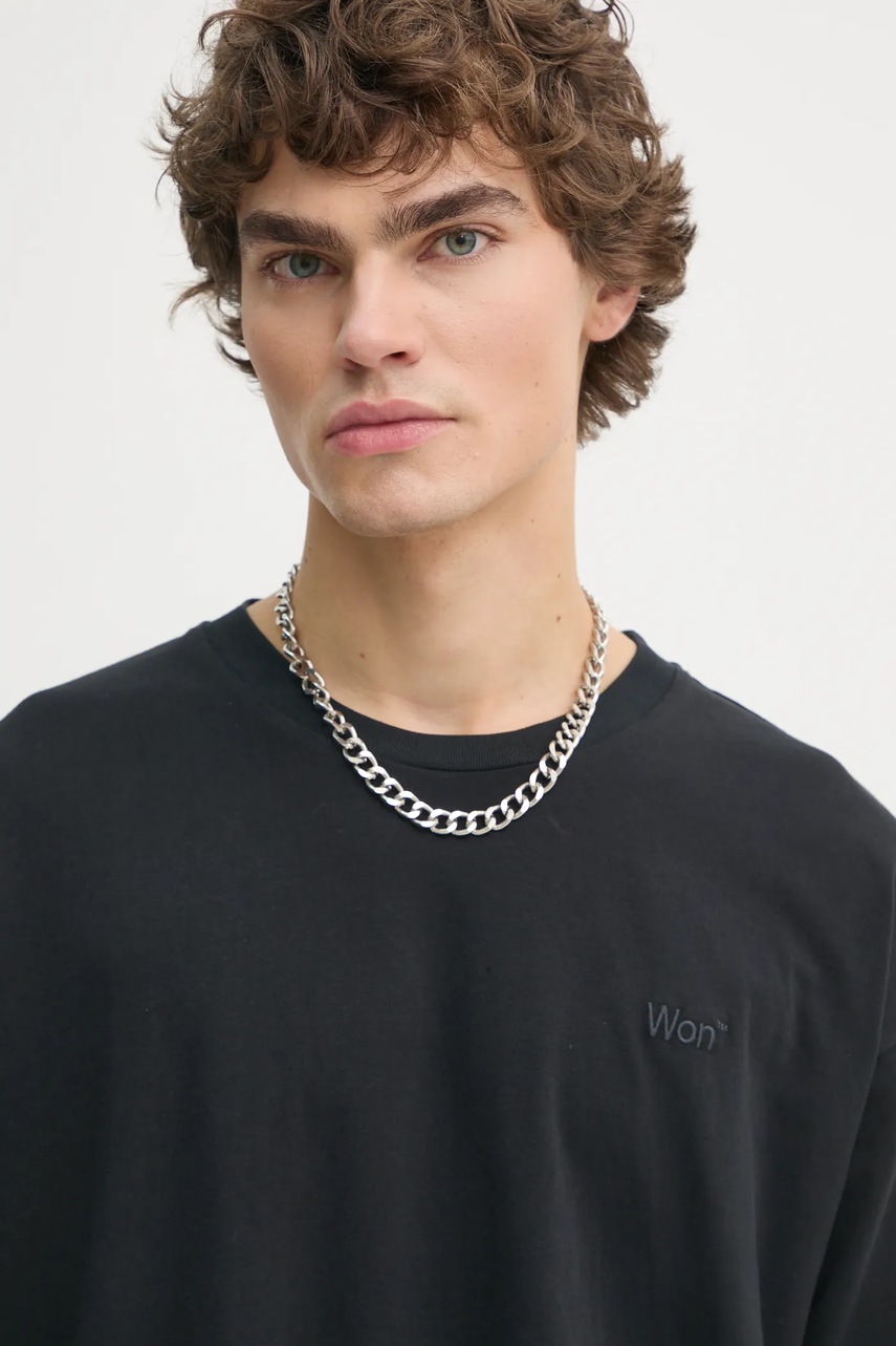 Βαμβακερή μπλούζα με μακριά μανίκια Won Hundred χρώμα: μαύρο, 3301-12063 φωτογραφία