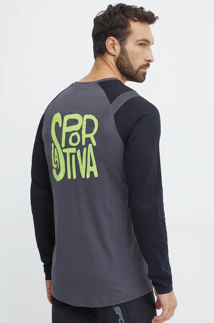 

Блуза с дълги ръкави LA Sportiva Back Logo в сиво с принт F20900729, Сив