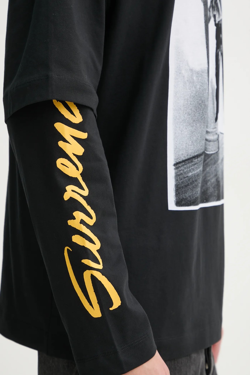 Βαμβακερή μπλούζα με μακριά μανίκια Études Studio χρώμα: μαύρο, H24MCTSH186 φωτογραφία