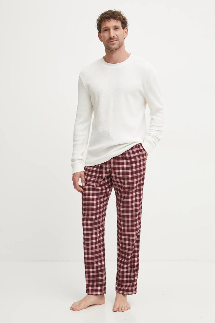 Hollister Co. pijama barbati, culoarea bej, modelator, KI313-4022 Hollister Co. pijama barbati, culoarea bej, modelator, KI313-4022