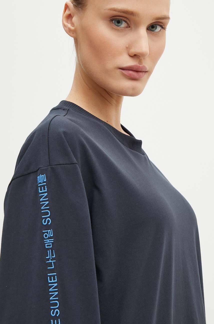 Βαμβακερή μπλούζα με μακριά μανίκια Sunnei φωτογραφία