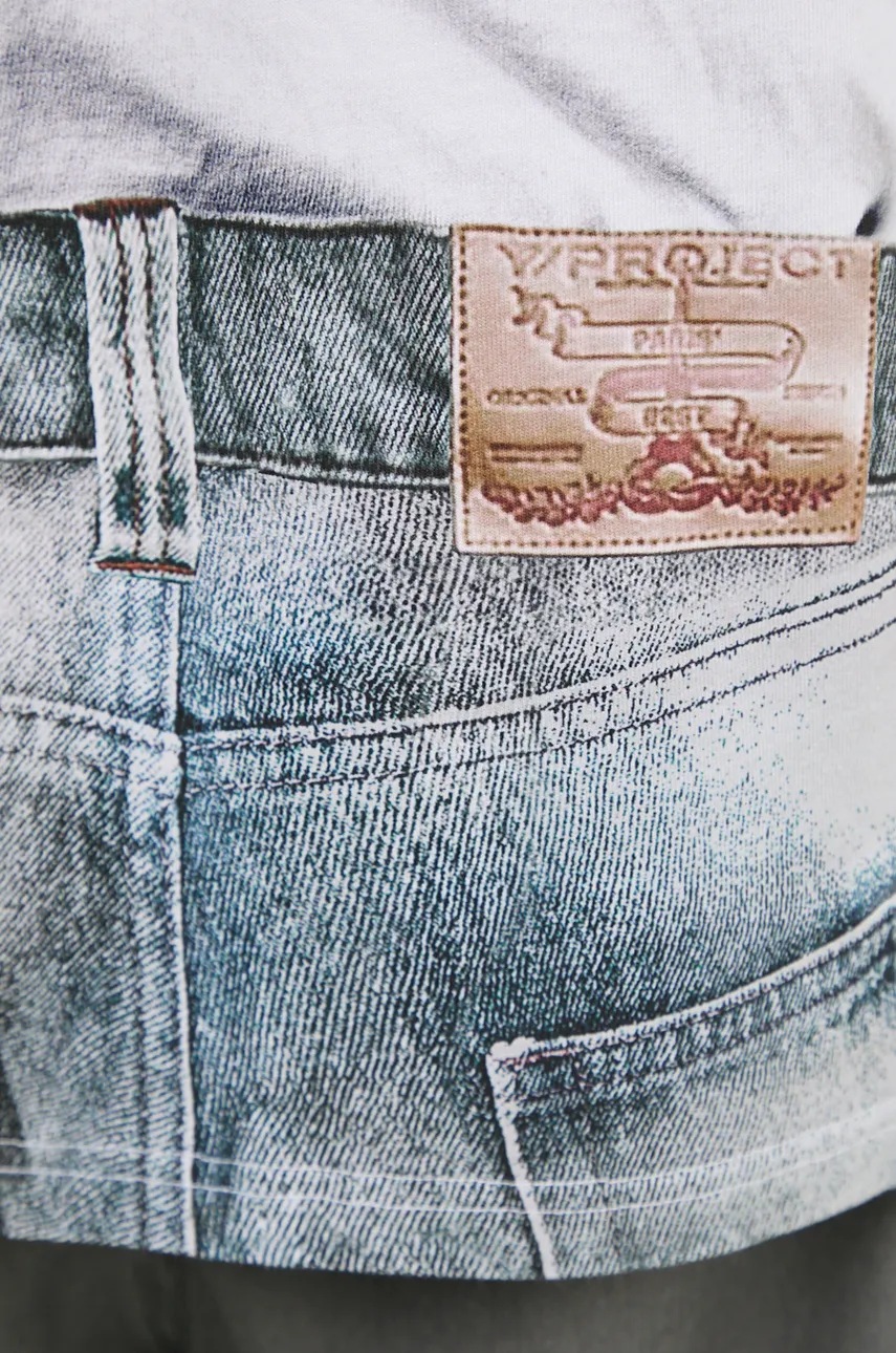 Βαμβακερή μπλούζα με μακριά μανίκια Y/Project YP TROMPE L'OEIL LONG SLEEVE T-SHIRT χρώμα: άσπρο, 204TS021 φωτογραφία