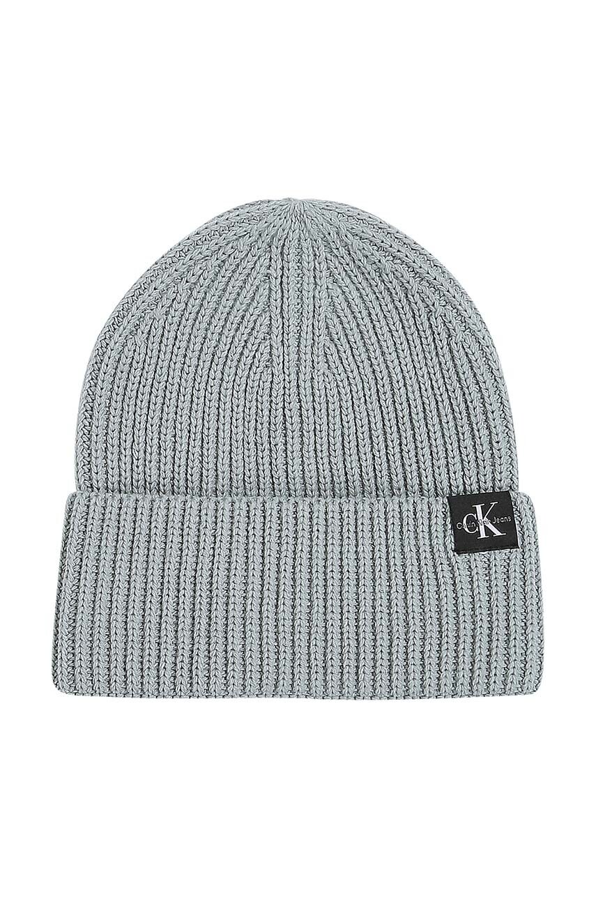 Levně Dětská čepice Calvin Klein Jeans zelená barva, IU0IU00440