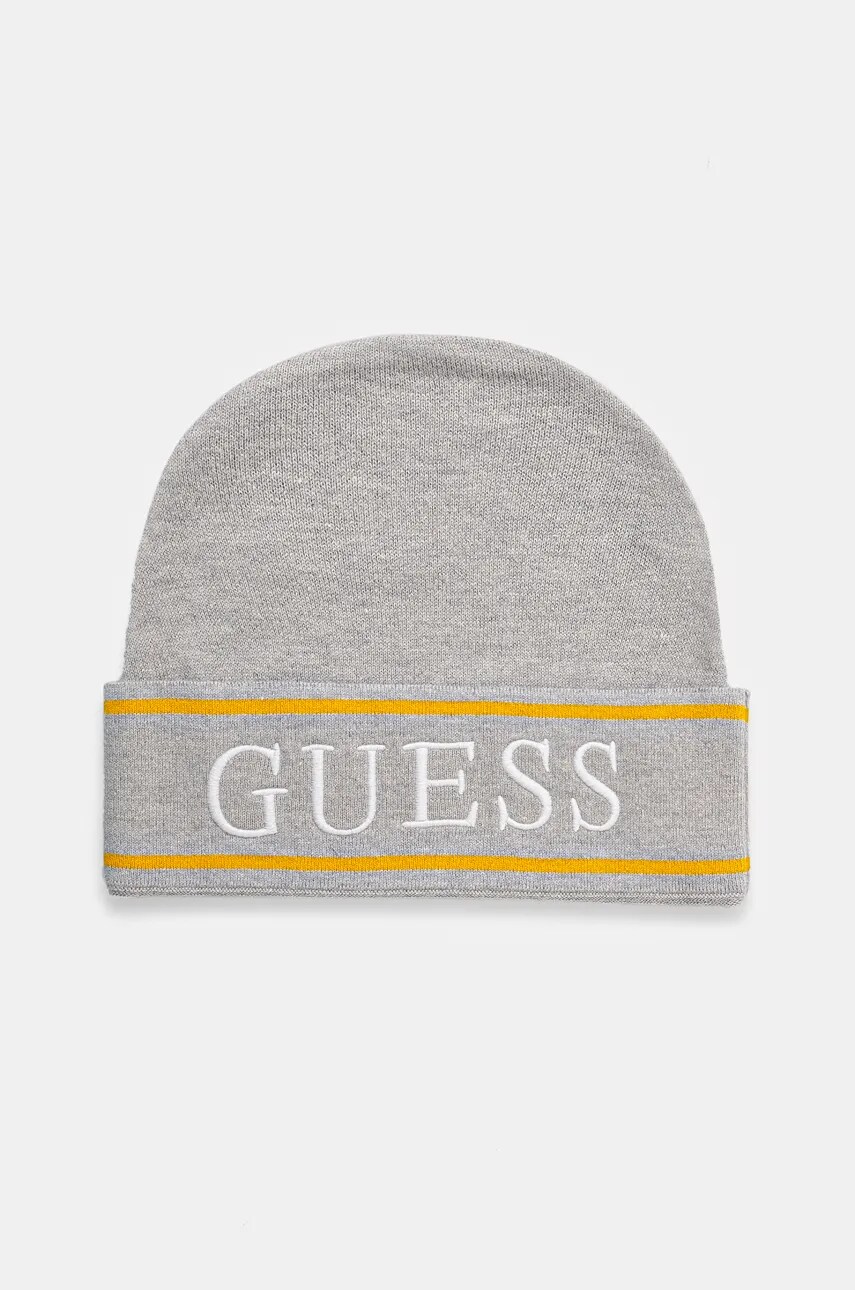 Levně Dětská čepice Guess šedá barva, z tenké pleteniny, L4YZ00 Z3GW0