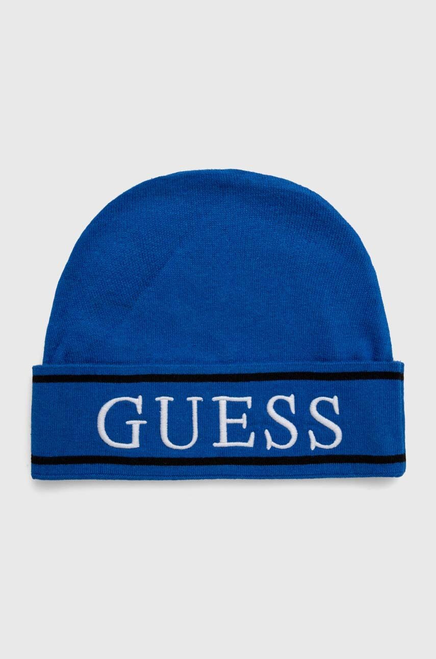 

Детска шапка Guess в синьо с фина плетка L4YZ00 Z3GW0, Син