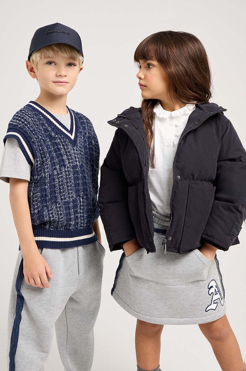 Emporio Armani șapcă de baseball pentru copii culoarea albastru marin, modelator, 404703 4F575