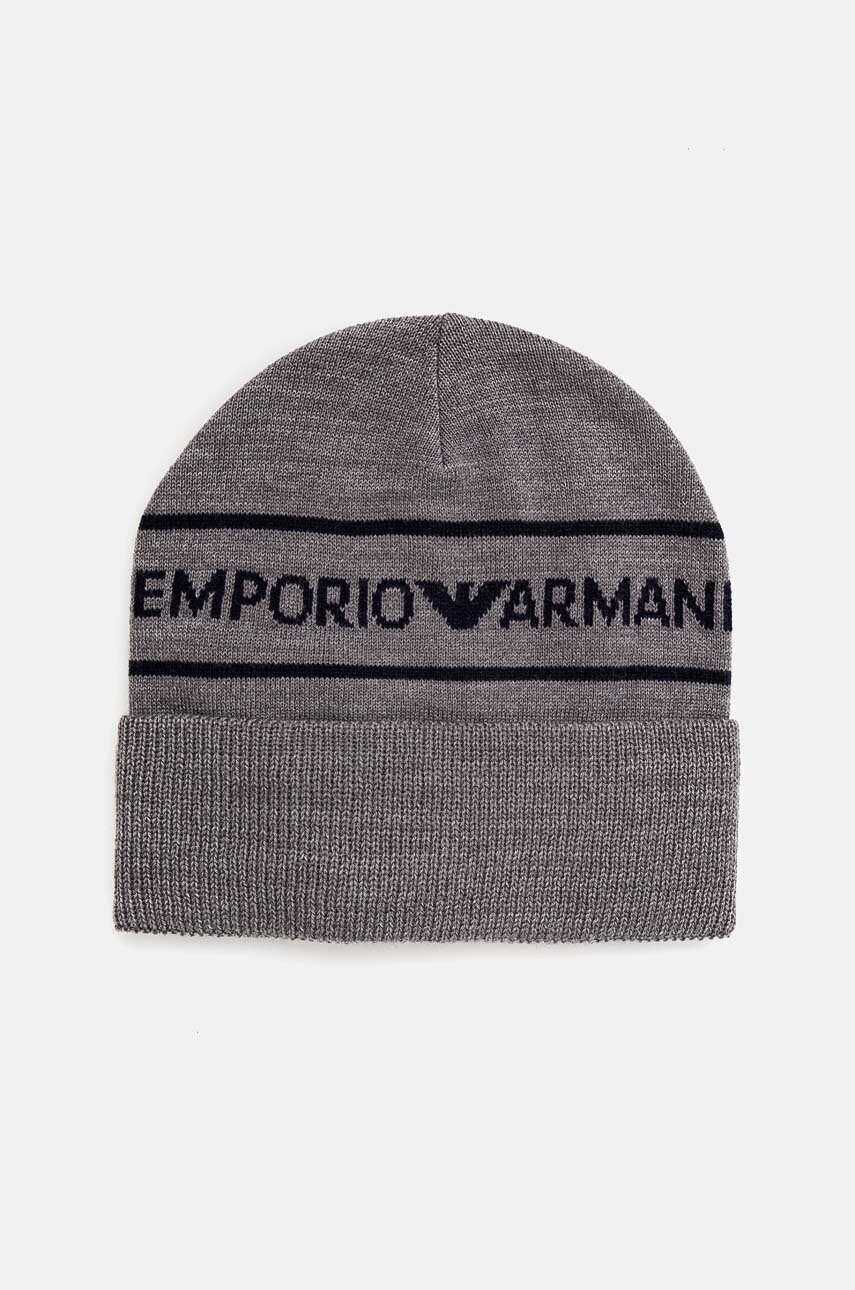 Emporio Armani sapca de lana pentru copii culoarea gri, 404707 4F490