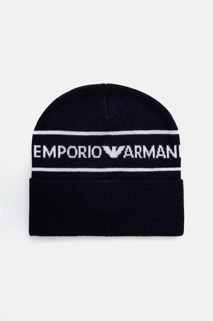 Emporio Armani sapca de lana pentru copii culoarea albastru marin, 404707 4F490