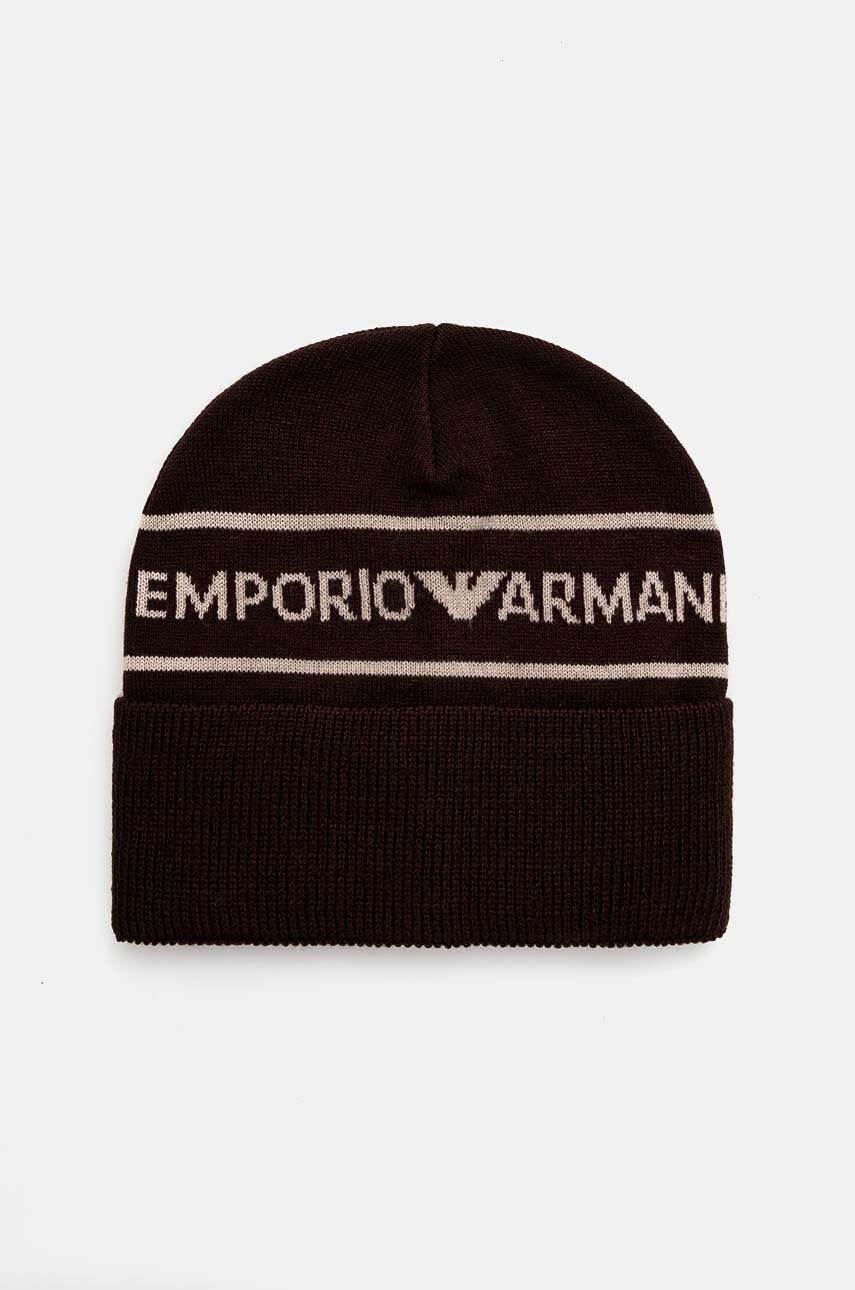 Дитяча вовняна шапка Emporio Armani колір коричневий  404707 4F490