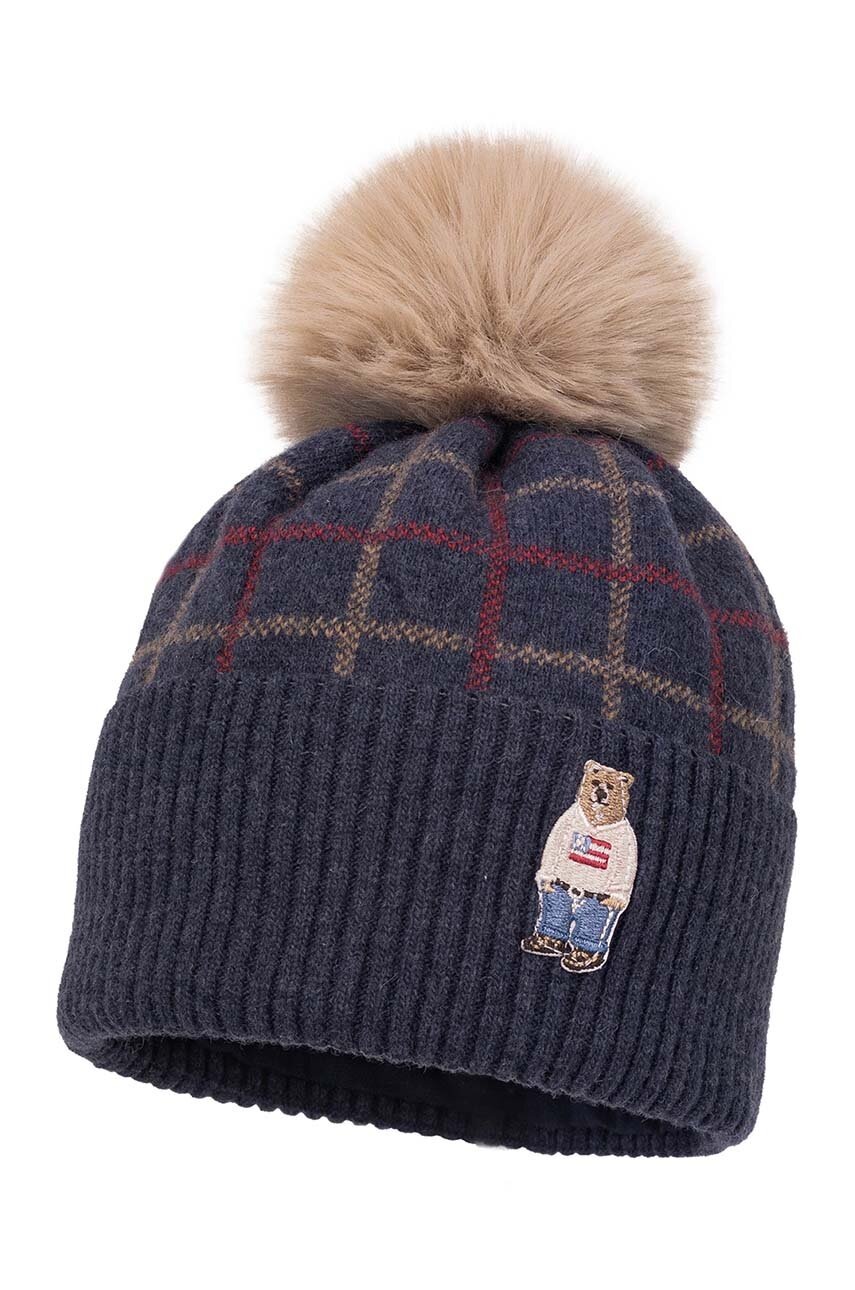 Jamiks caciula din lana pentru copii AUDID II culoarea albastru marin, JZH225