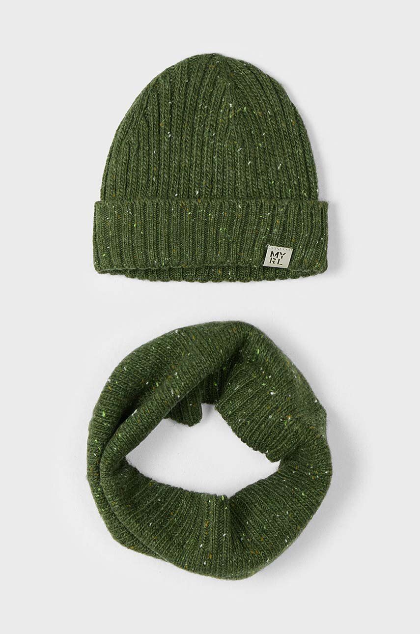 Mayoral un set din caciula si fular pentru copii culoarea verde, 10824