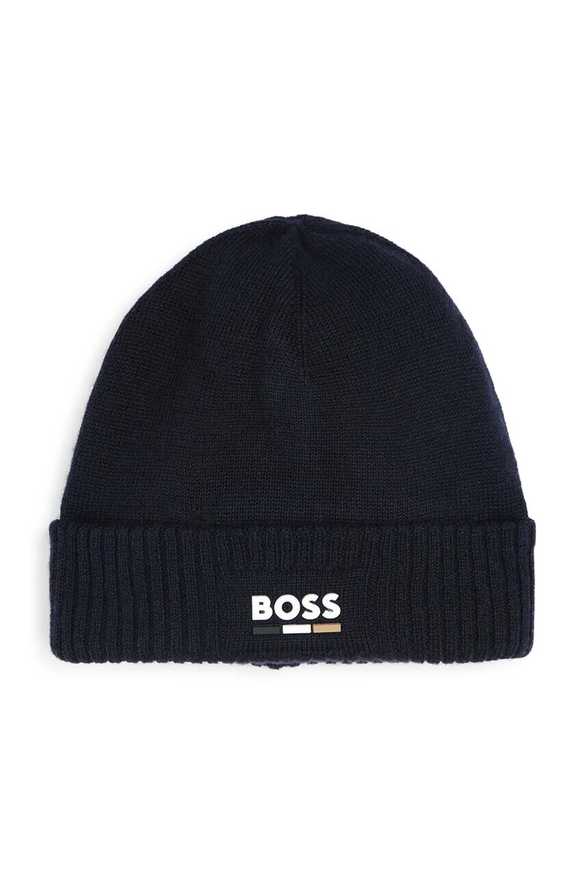 BOSS caciula din lana pentru copii culoarea albastru marin, J51600
