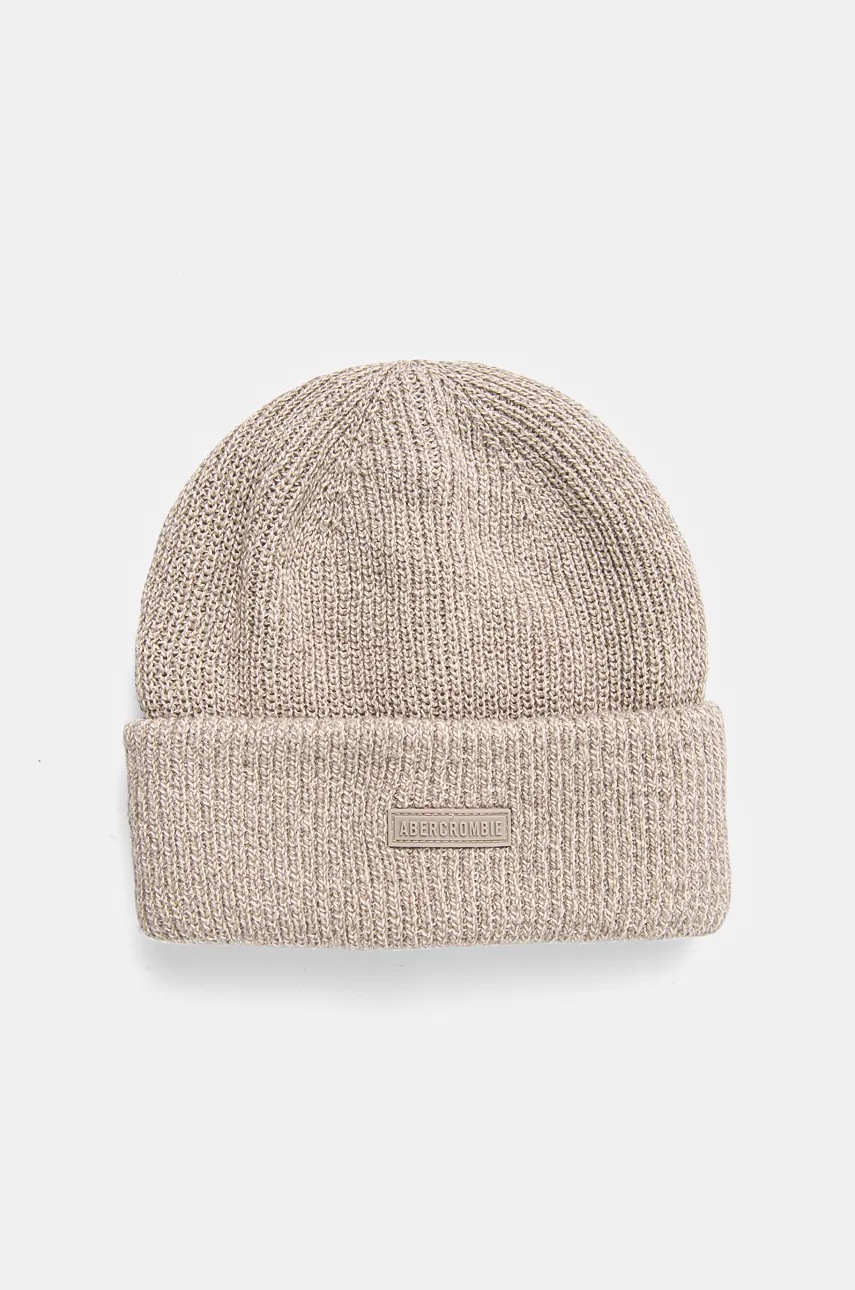 

Детска шапка Abercrombie & Fitch в бежово от плътен трикотаж KI212-4070, Бежов