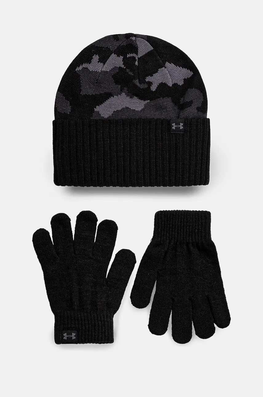 

Детски шапка и ръкавици Under Armour B Beanie в черно 1386641, Черен