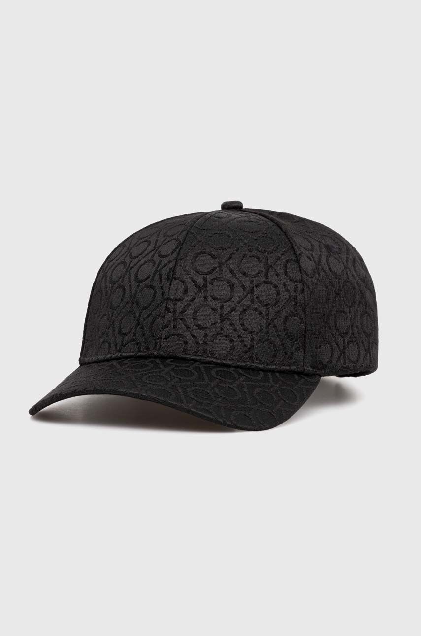 Levně Kšiltovka Calvin Klein černá barva, vzorovaná, K60K612032